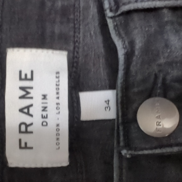 Frame Mens Black Denim Jeans Size 34 - Picture 7 of 13